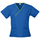 Scrubs Top - Ladies Contrast Crossover